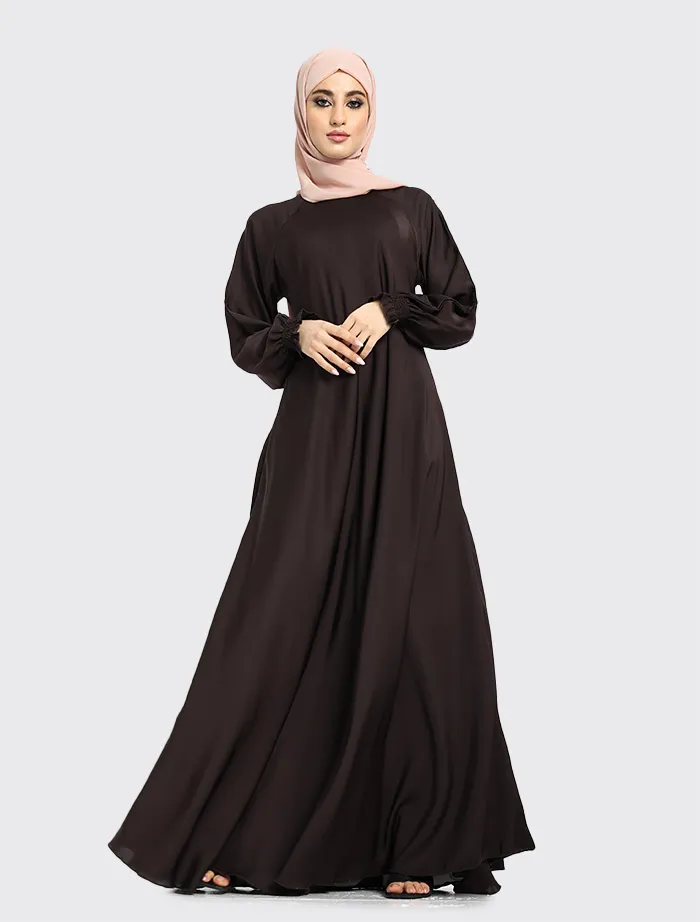 Chocolate Zip Umbrella Abaya